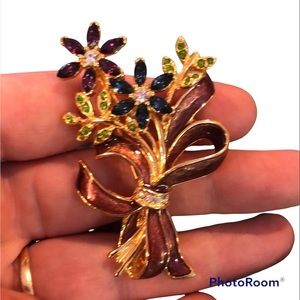 Vintage brooch Monet Floral bouquet